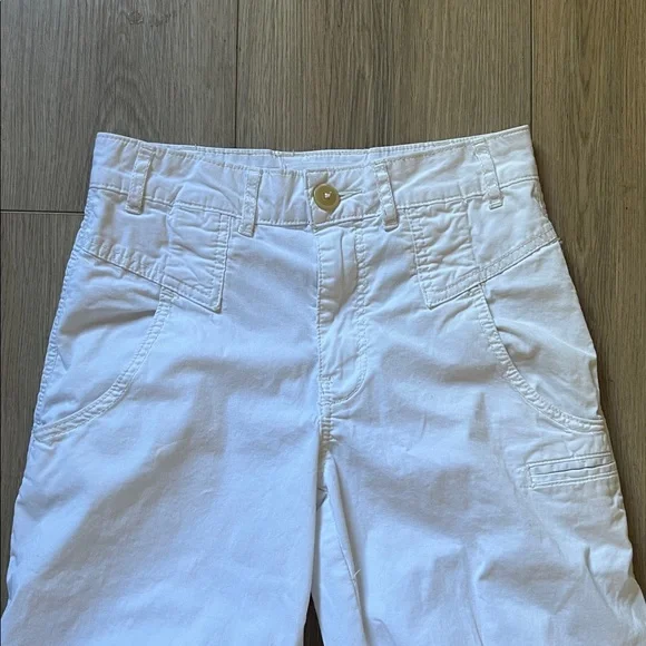 Anthropologie White Cotton Pants Size 24 Straight Leg - Picture 2 of 5